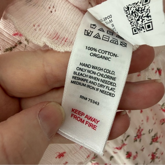 Joie Pajama Set Cropped Top 100% Organic Cotton - Picture 5 of 15